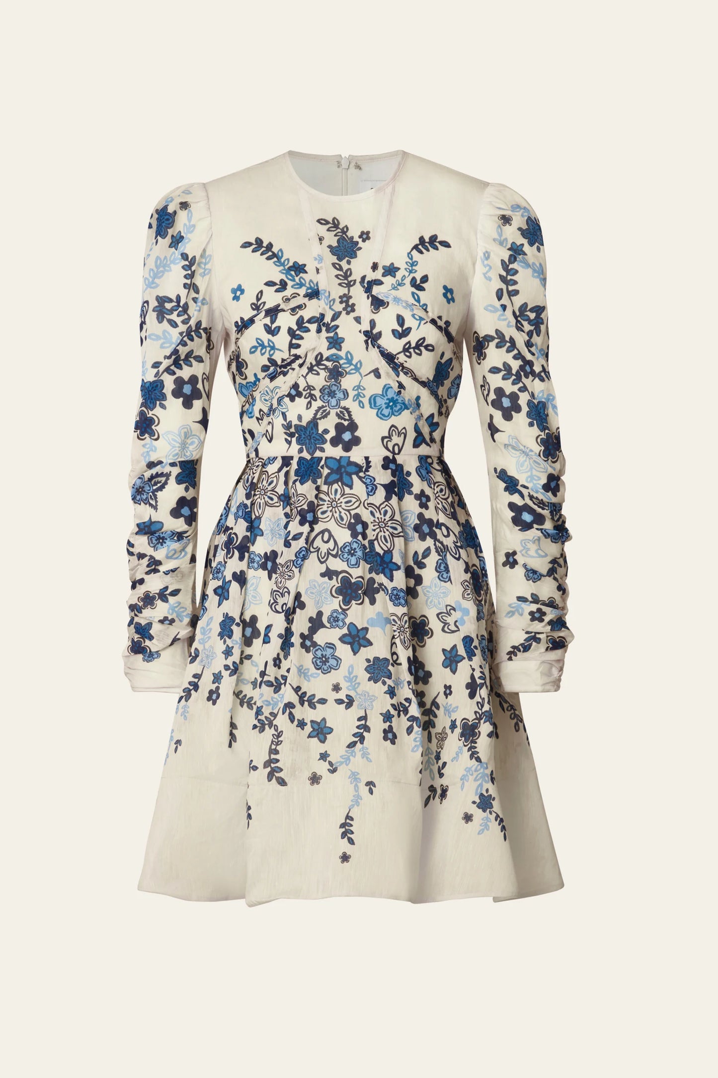 Product only Malina Printed mini dress with long sleeve in silk blend. Expertly crafted from a luxurious silk blend, this Leoni Mini Dress features a stunning coastal floral design. With its elegant silhouette and soft, breathable fabric, this dress is perfect for any occasion. The perfect addition to your luxury designer resort wear wardrobe.  