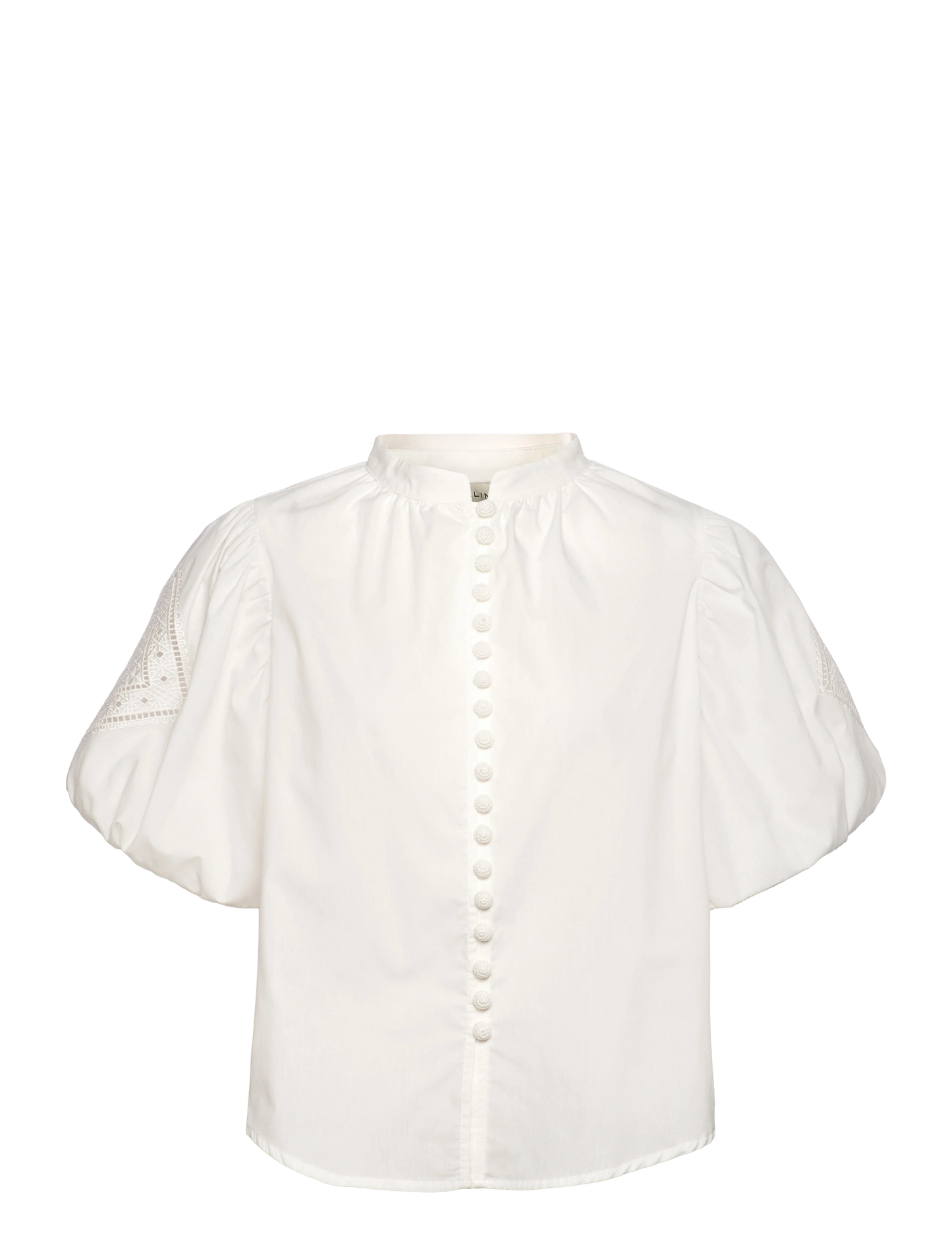 Malina Allie Pouf Sleeve Embroidered Blouse White