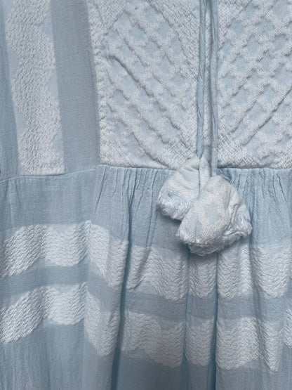 Pearl & Caviar Gabriella Long Sleeve Baby Blue Textured Dress